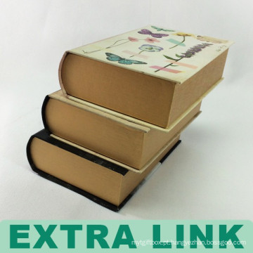 Tinta multicolor e tampa de lavagem Design Vintage livro em forma de caixa de presente de papel